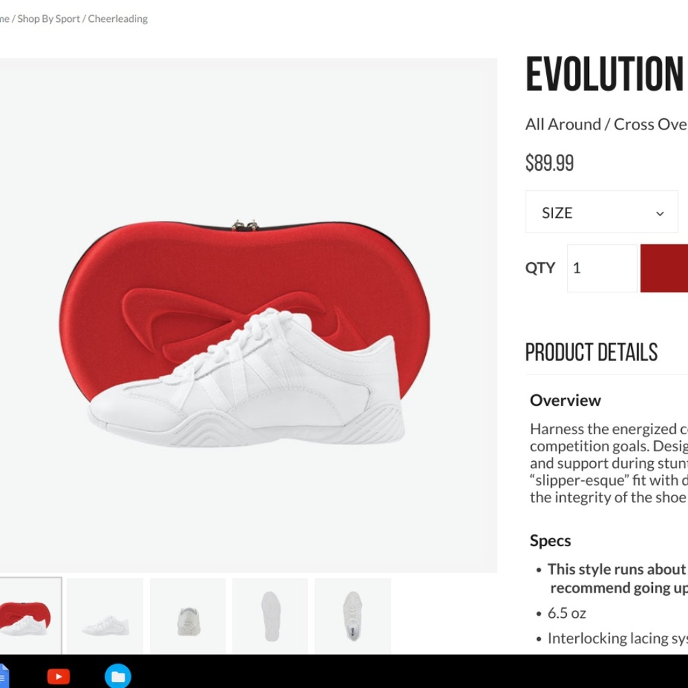 Nfinity evolution cheer shoes